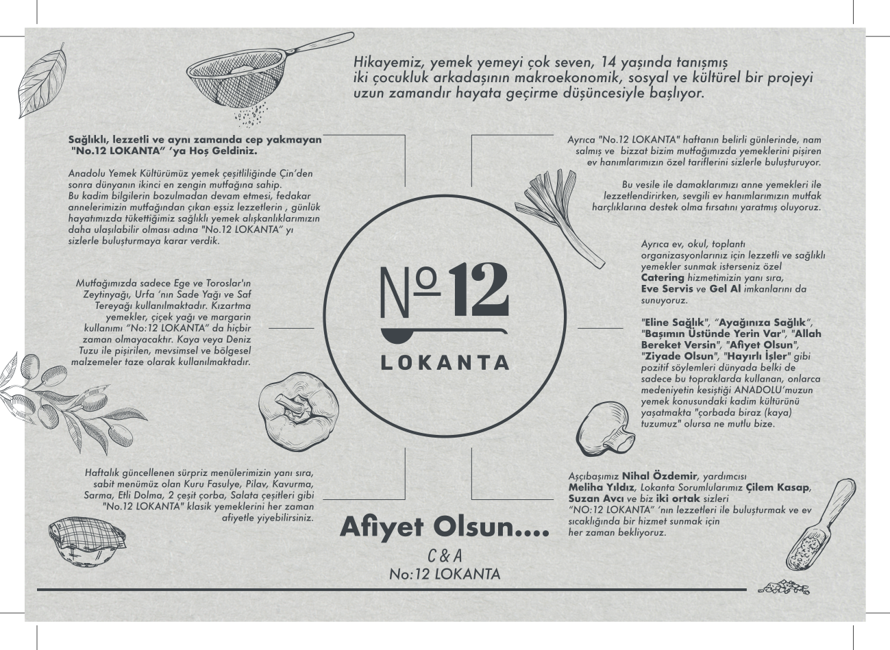 No.12 Lokanta Amerikan Servisi Hikayemiz Tasarımı
